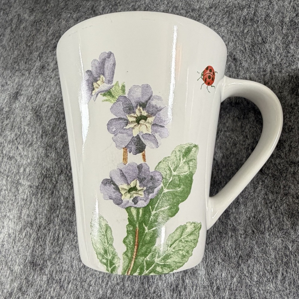 Corelle Coordinates Stoneware Mugs Cups Camellia Floral Ladybug Dragonfly Set 4 - Picture 3 of 7